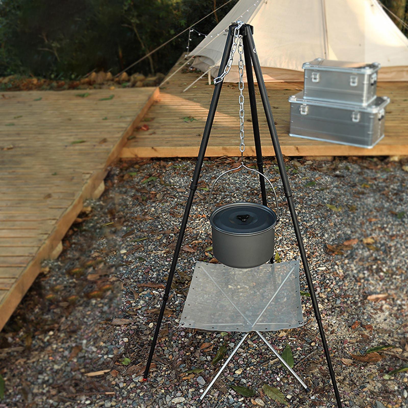 Cooking Tripod for Campfire Removable Grill Hanging Tripod with Bag for Grill Party