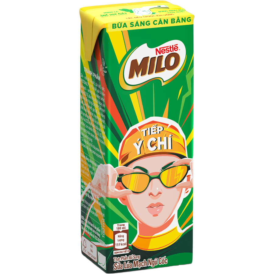 Combo 2 thùng sữa lúa mạch Nestlé MILO bữa sáng (36 hộp x 180ml) [Tặng 1 trái banh Milo]