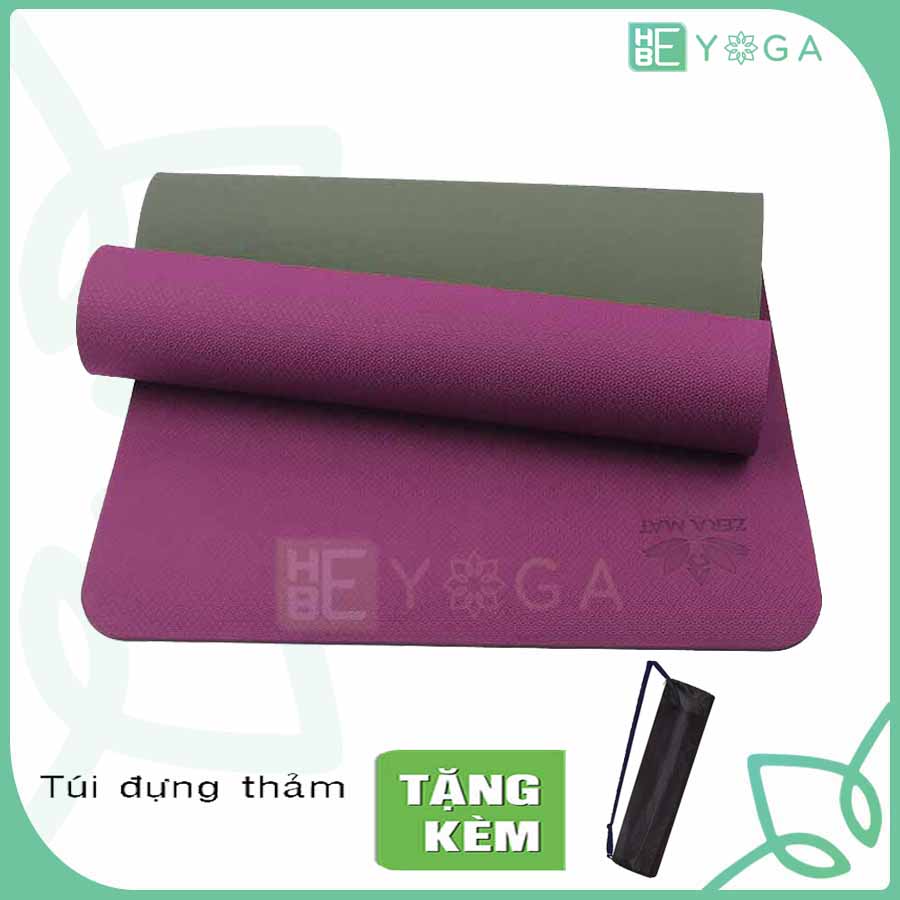 Thảm Tập Yoga TPE Hebeyoga Zera Mat 6mm 2 Lớp Kèm Túi