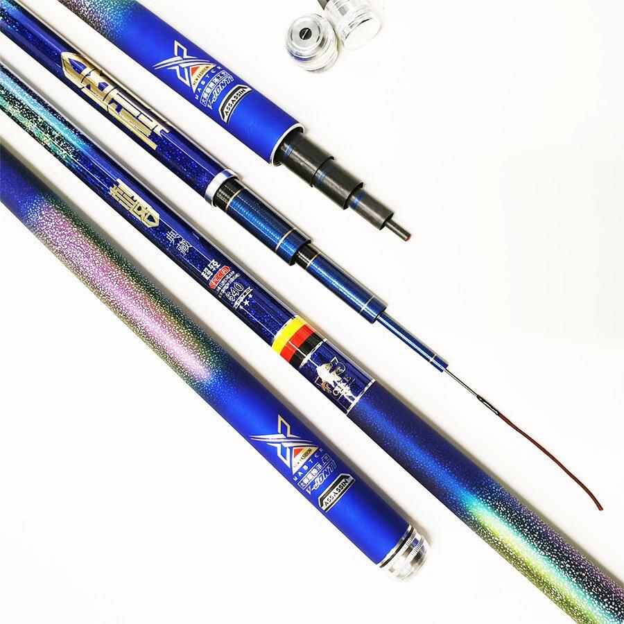 Cần câu tay Thần Ma Thiên Tôn 6H carbon xoắn, cần câu đơn câu đài, tặng kèm ngọn phụ xịn, có lóng thay thế