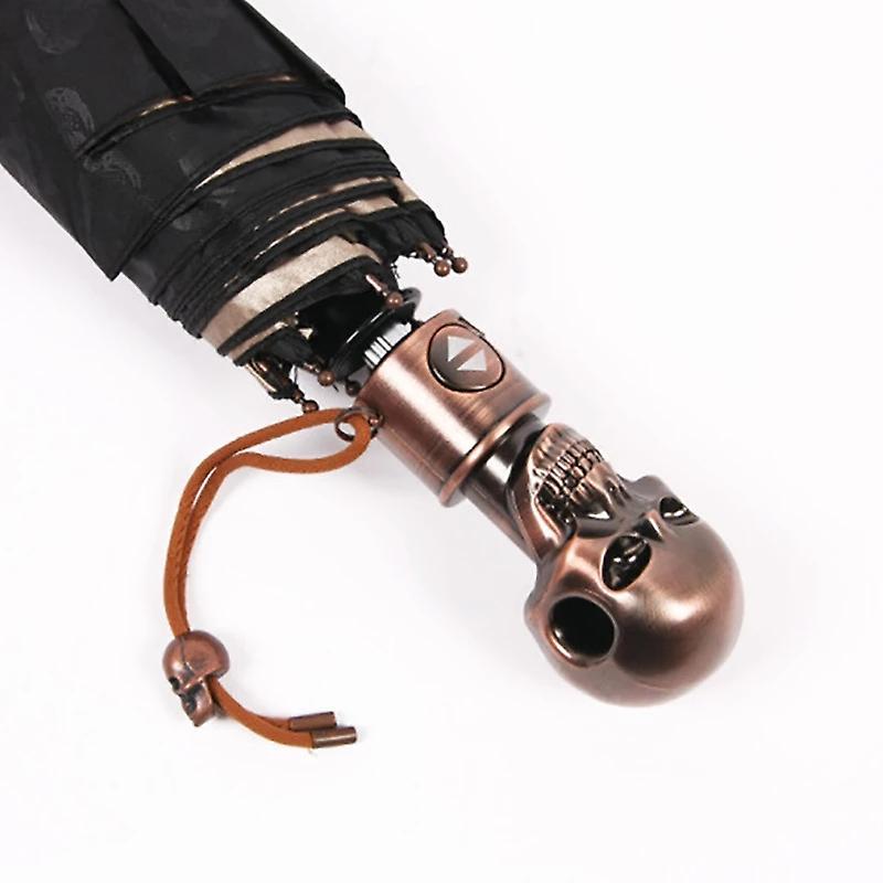 Ô đầu lâu cổ điển Chống tia cực tím Bảo vệ chống nắng gấp tự động Bumbershoot