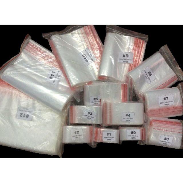 1KG TÚI ZIP CHỈ ĐỎ CÁC SỐ TỪ 0 - 12