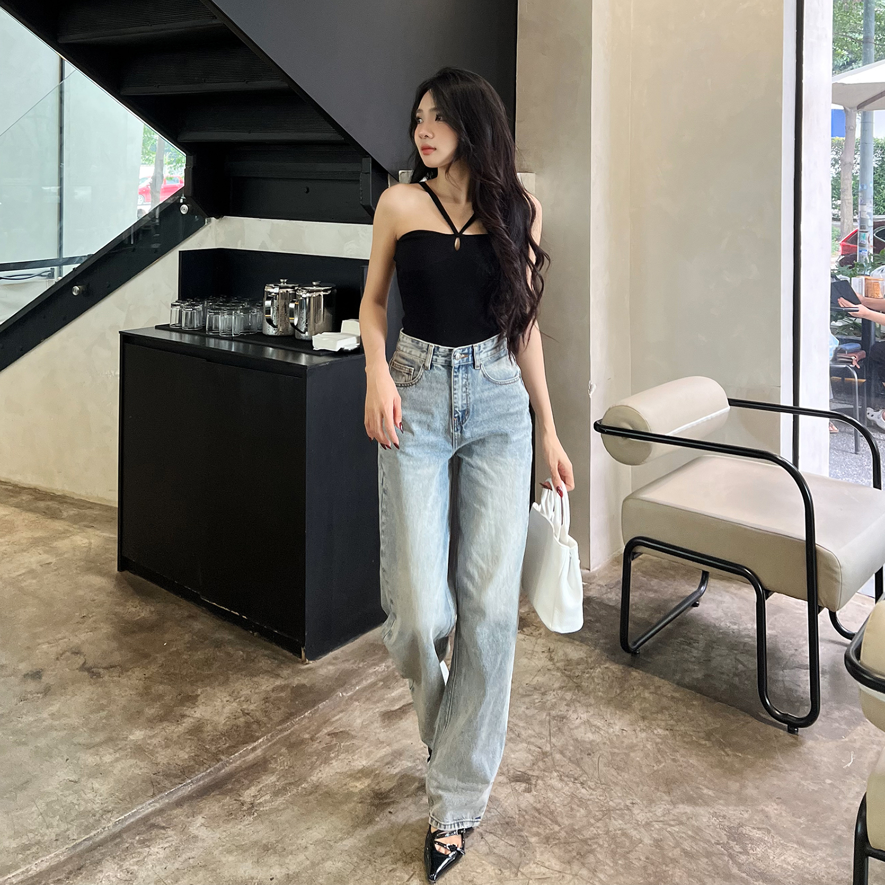 Quần Jean Ống Rộng Classic Air Blue Aaa Jeans