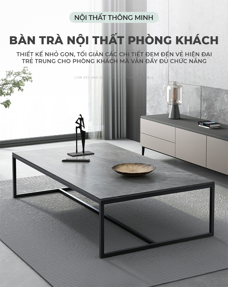 Bàn trà sofa phủ melamin vân đá sang trọng thương hiệu IGA - GM150