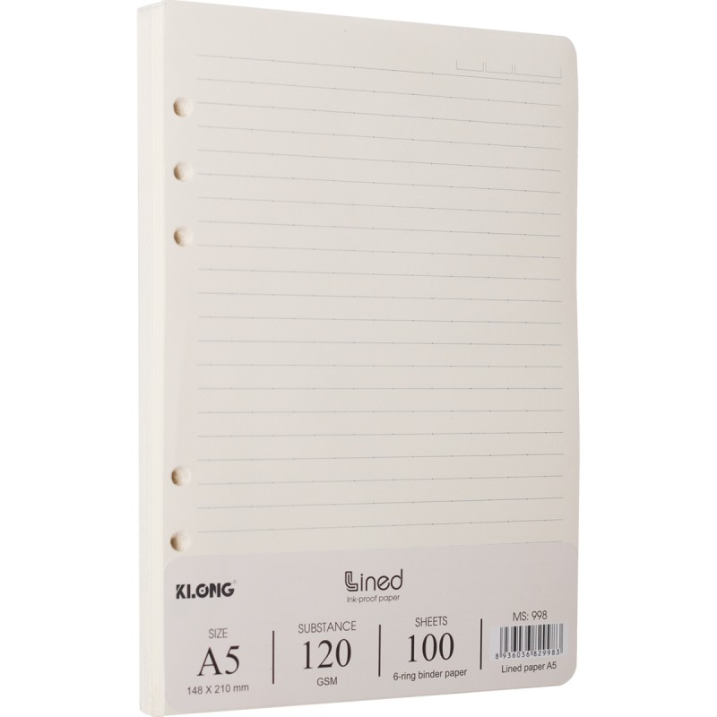 Ruột kẻ ngang file binder A5; MS: 998