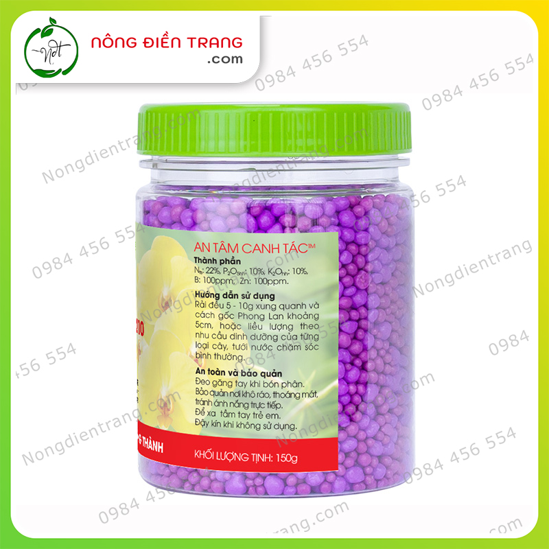 Phân Bón Thông Minh Tan Chậm Rynan 210 - Hộp 150g - Chuyên dùng cho lan trưởng thành VTNN Nông Điền Trang