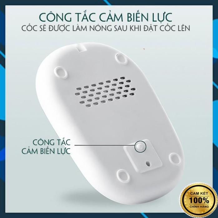 Bộ Cốc Ly Sứ Hâm Nóng Lucky Thông Minh Cao Cấp, Kèm Đế Điện Hâm Cafe, Sữa, Trà Tặng Kèm Thìa Mạ Vàng Tiện Lợi