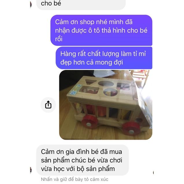 Đồ chơi xe ô tô thả hình khối gỗ cao cấp-Đồ chơi thông minh tiêu chuẩn giáo dục cho Bé