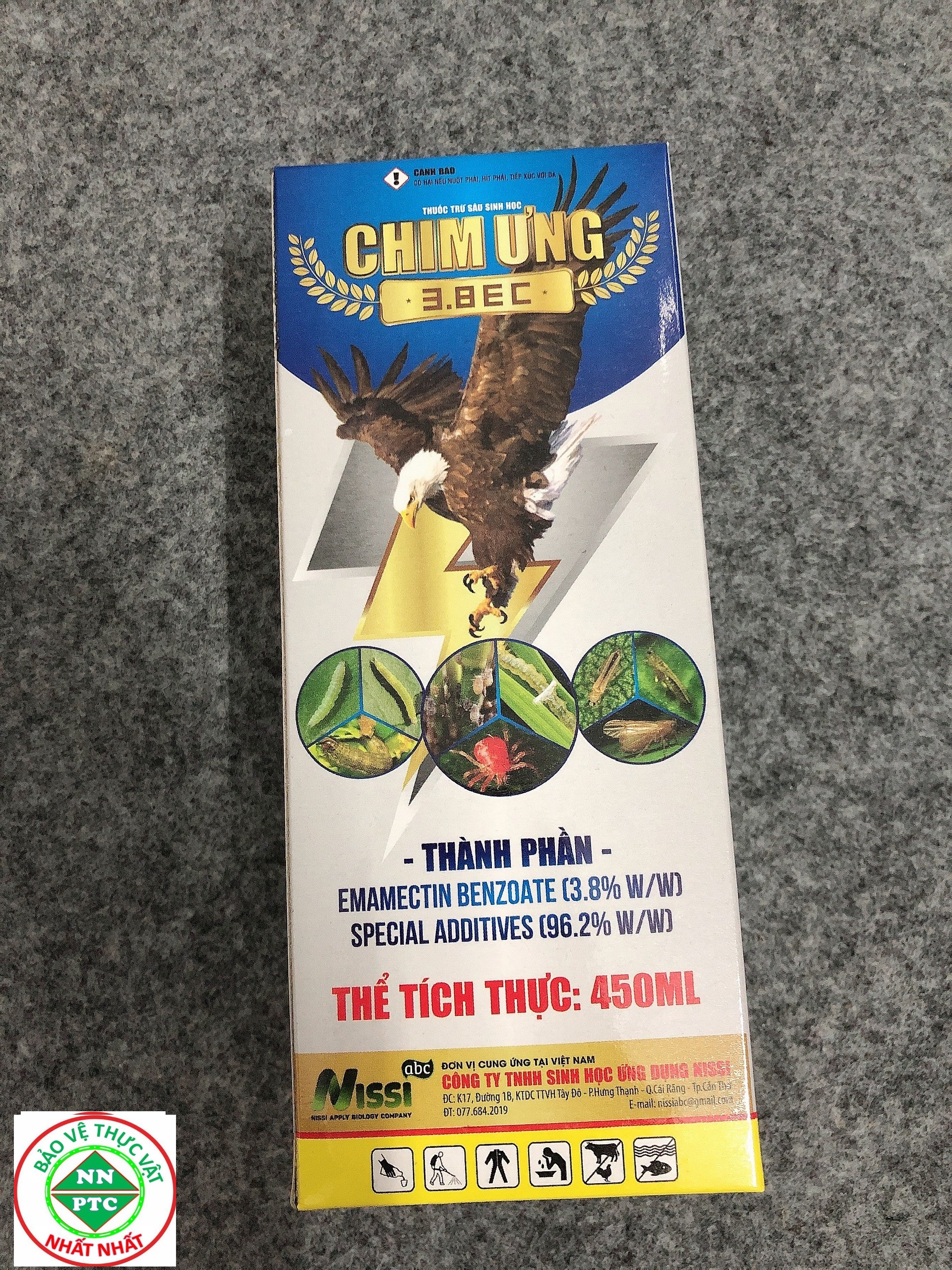 CHIM ƯNG 3.8EC Diệt Sâu Sinh Học Trên Lúa,Bắp Cải,Dưa Hấu,Chè,Cam.