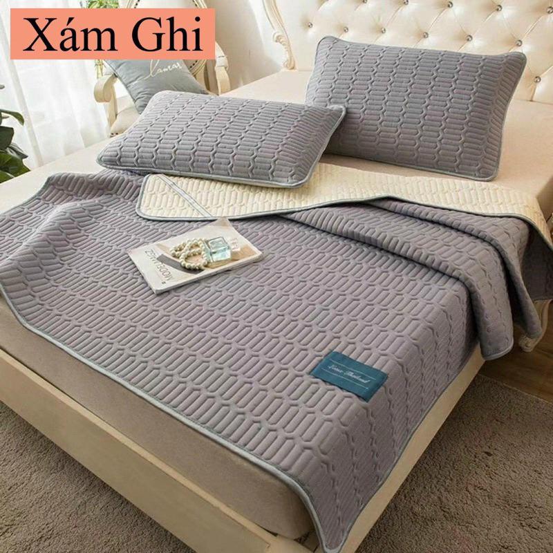 Hình ảnh Chiếu điều hoà cao su non Tencel + tặng kèm 2 vỏ gối