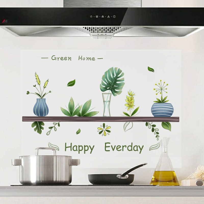 Tấm dán bếp Chống dầu mỡ Nhựa PVC trong suốt in họa tiết Happy Everday