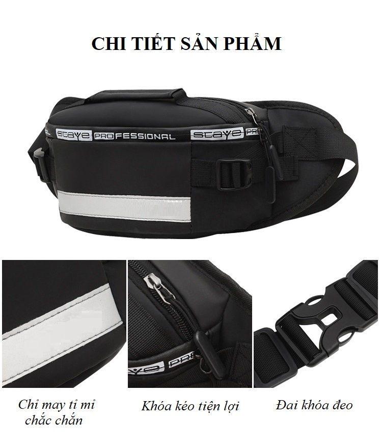 Túi Đeo Chéo Nam Khóa Phản Quang Phong Cách Cá Tính Kháng Nước