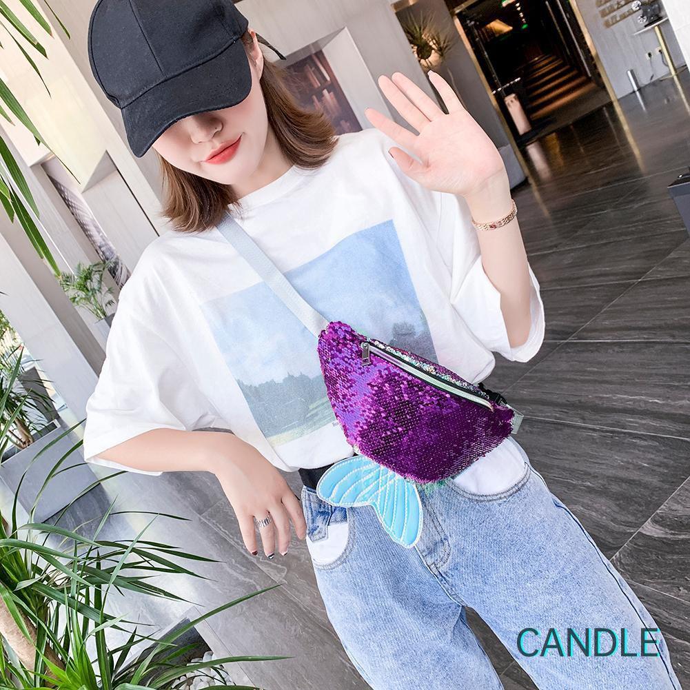 Túi Đeo Hông Đính Kim Sa Lấp Lánh Cho Nữ