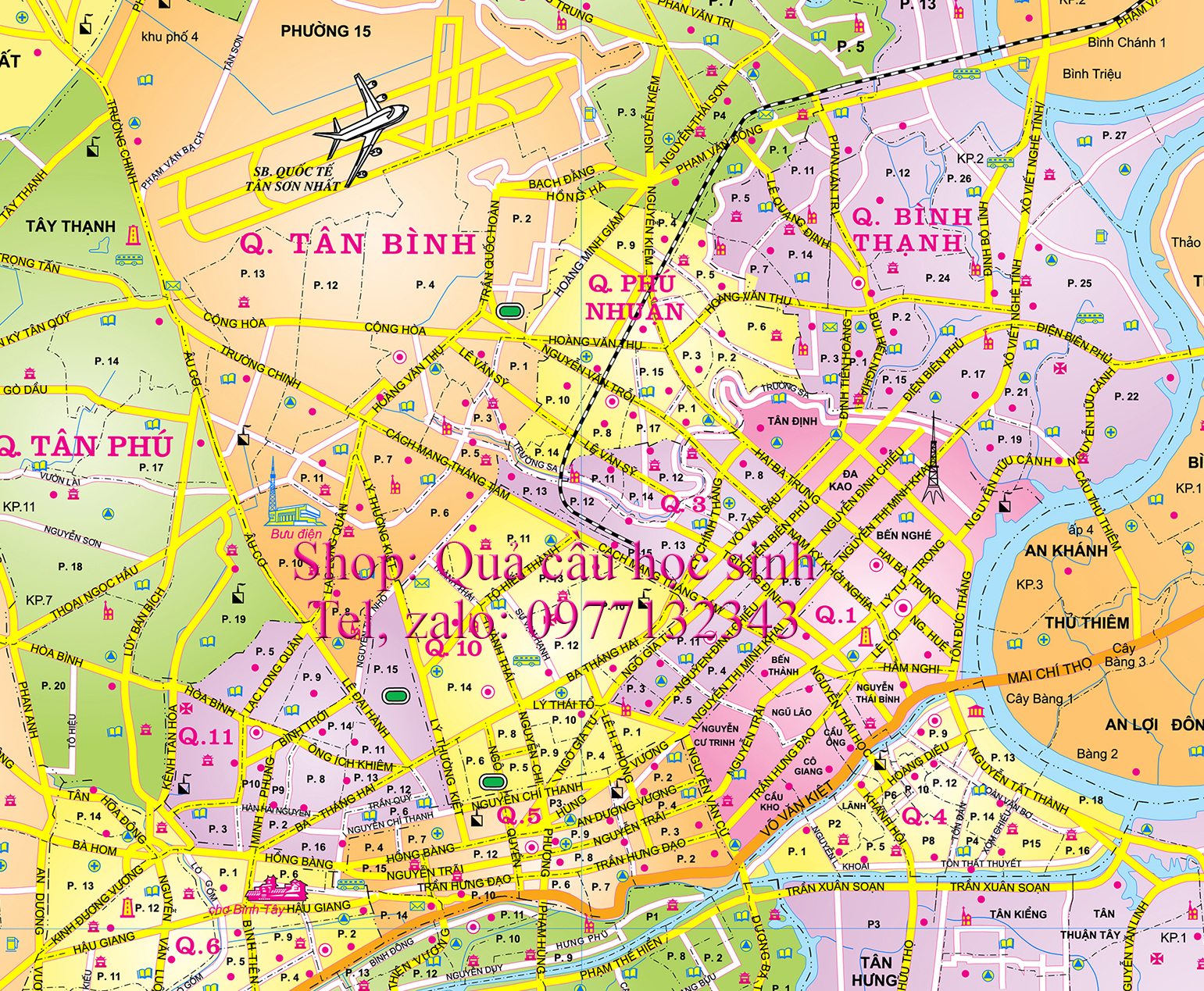 Trung tâm Hồ Chí Minh khổ A0, 84x120cm