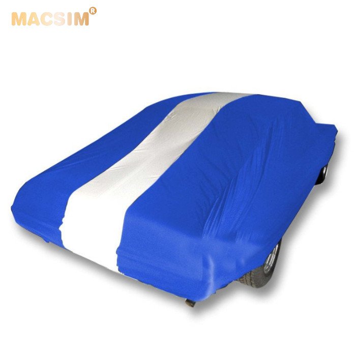Bạt phủ ô tô hãng xe ROLL-ROYCE sedan cỡ L-XL-2XL nhãn hiệu Macsim sử dụng trong nhà chất liệu vải thun - màu xanh phối trắng