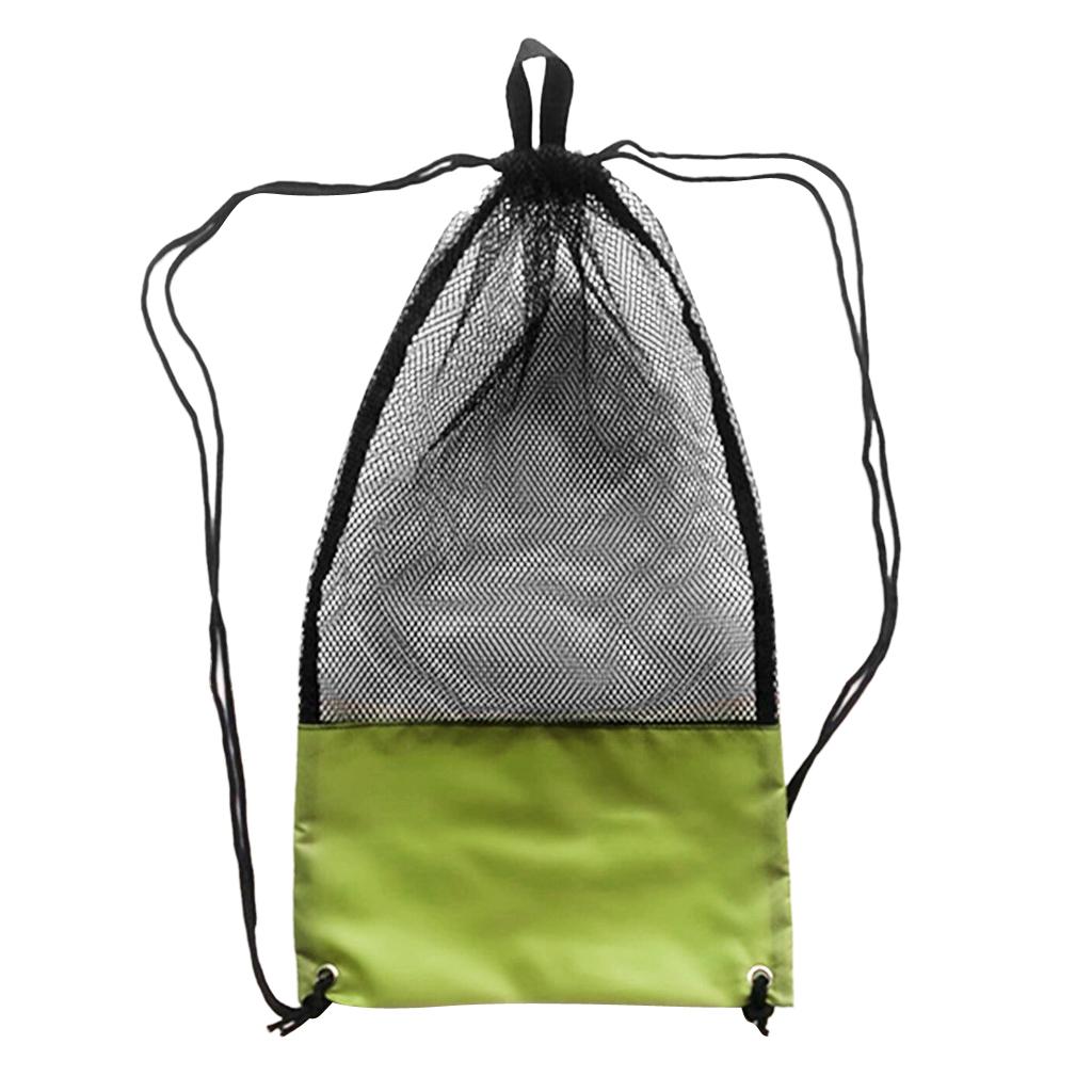 20KG Load Backpack Style Mesh Drawstring Storage Bag for Scuba Gear Dive Fins Snorkel Goggles Mask