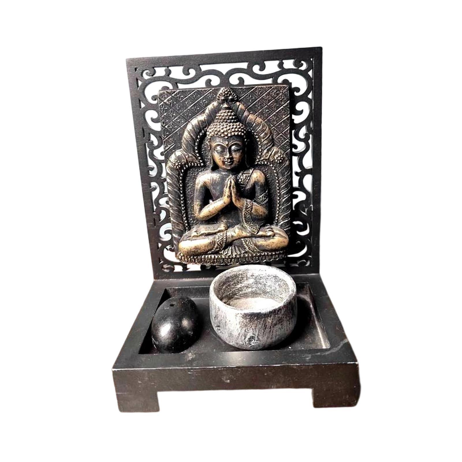 Tealight Candle Holder Buddha Tea Light Holders Desk Candle Stand for Cabinet Decor