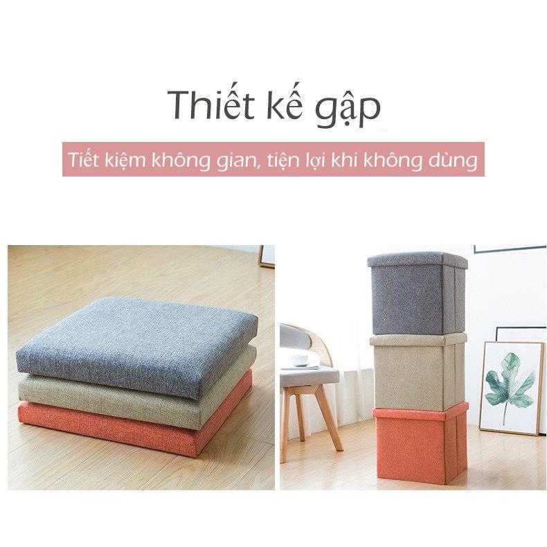 Hộp đựng đồ, Ghế đựng đồ đa năng - Ghế 2 trong 1 có thể gấp gọn vừa để đồ vừa ngồi cứng cáp