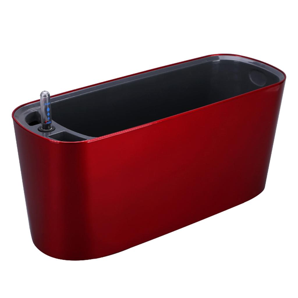 Self Watering Planter Flower Pot Indoor Outdoor Home Garden Decor Red