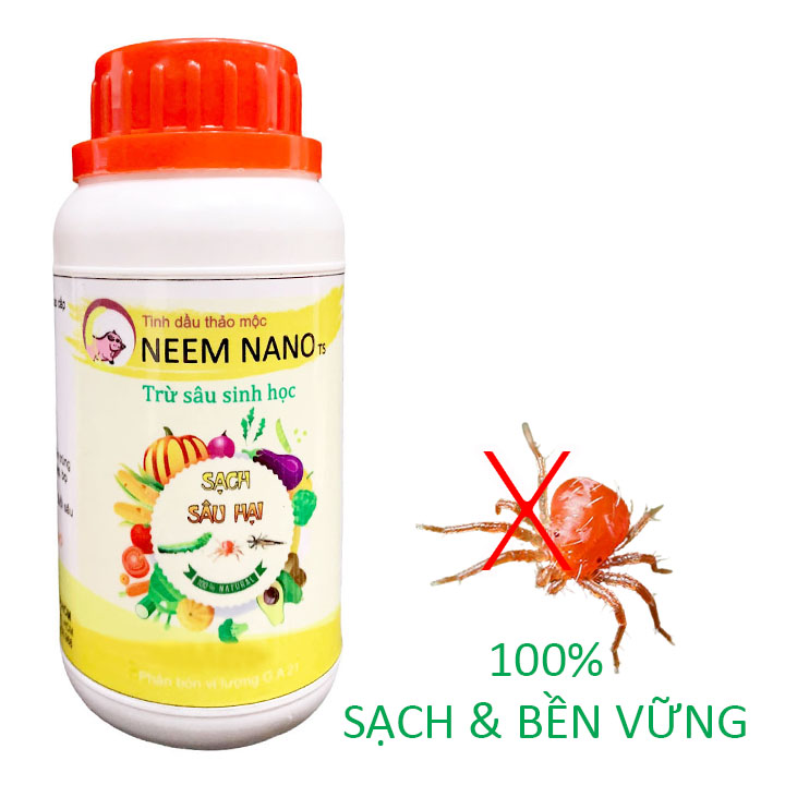 VƯỜN SINH THÁI chăm sóc cây trồng - Thuốc trừ sâu sinh học neem nano - Sạch nhện đỏ, bọ trĩ, rầy rệp - Chiết xuất 100% Thiên Nhiên