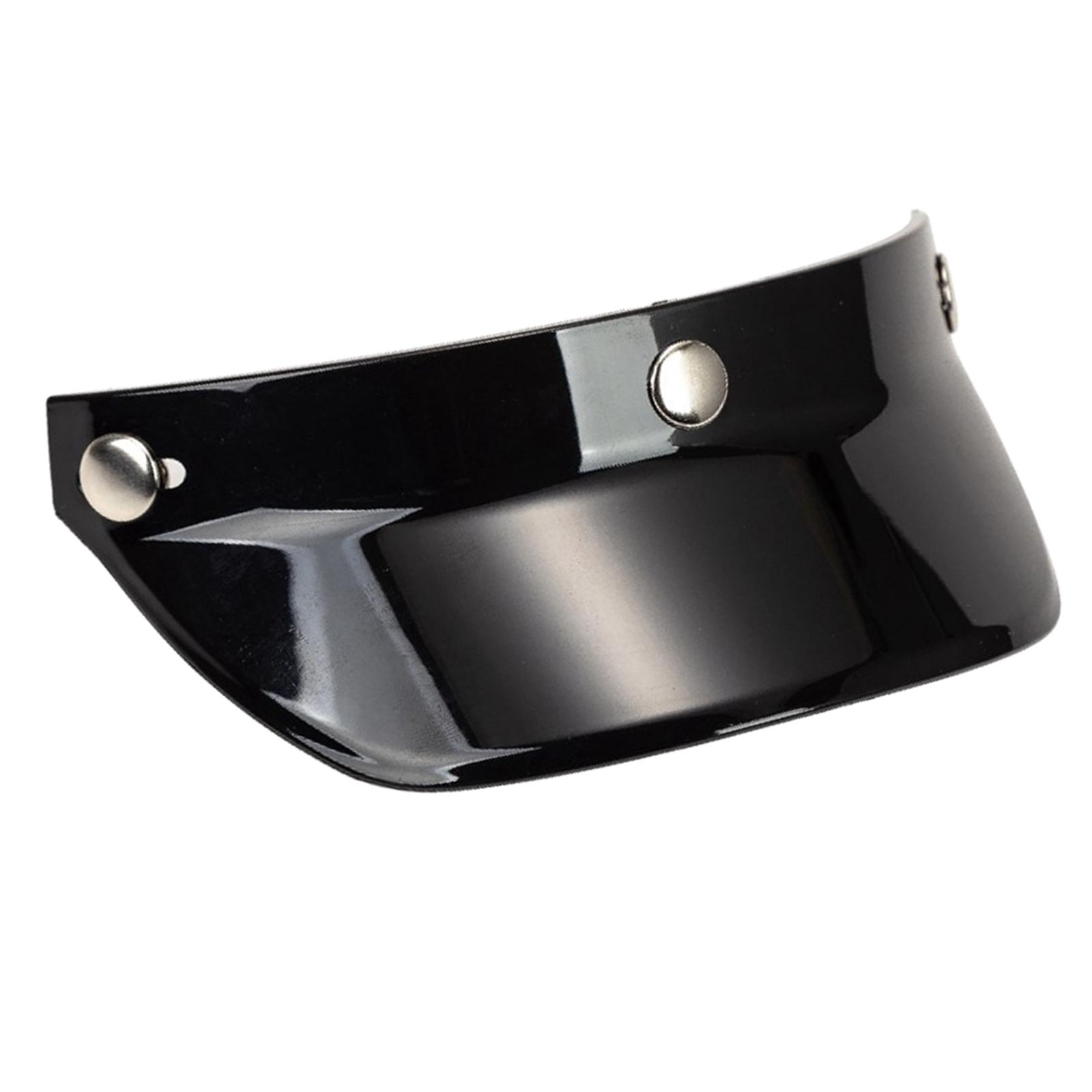 2xMotorcycle Peak Shield with 3 Snap Scratch Resistant for 3/4 Black