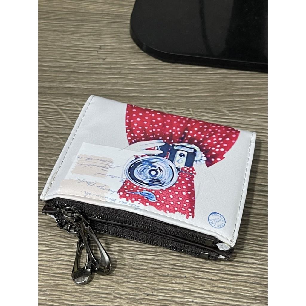 Ví tay Nữ mini kiểu vuông In hình PCS SD704  Tặng móc khóa hình thỏ trăng