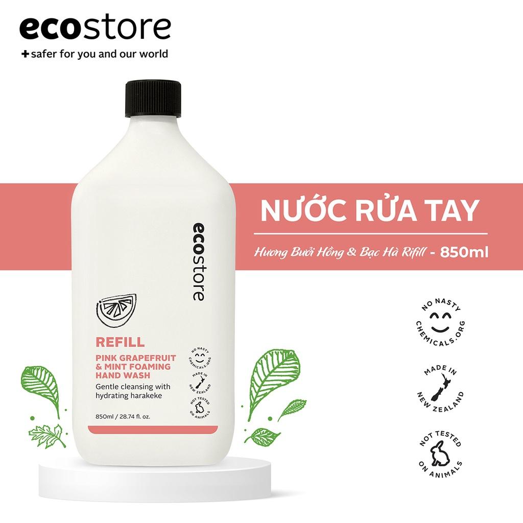 Ecostore Nước rửa tay hương bưởi hồng và bạc hà gốc thực vật refill 850ml (Pink Grapefruit &amp;amp; Mint Foaming Hand Wash)