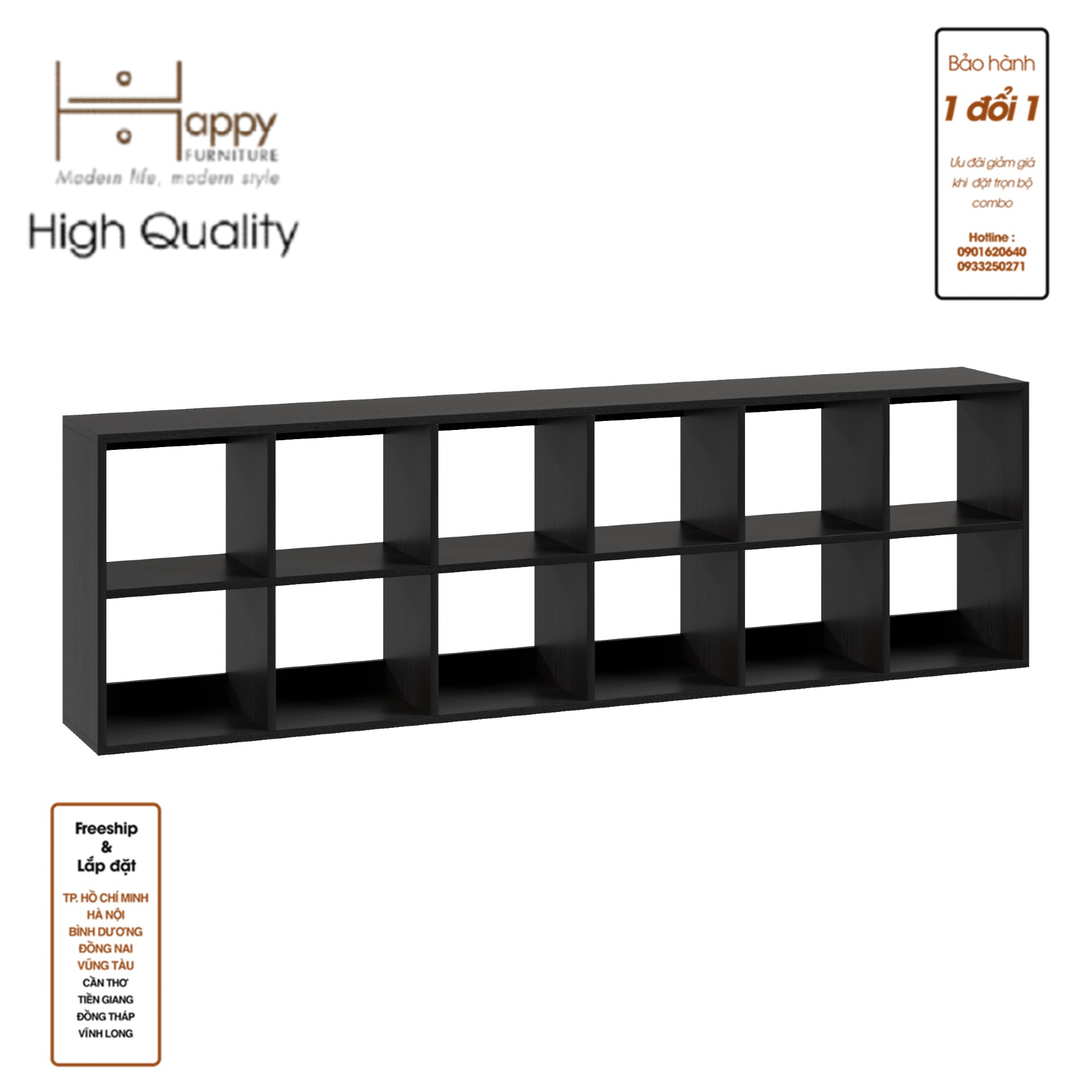 [Happy Home Furniture] ZANE , Kệ sách 2x6 ,200cm x 28cm x 60cm ( DxRxC), KSA_039