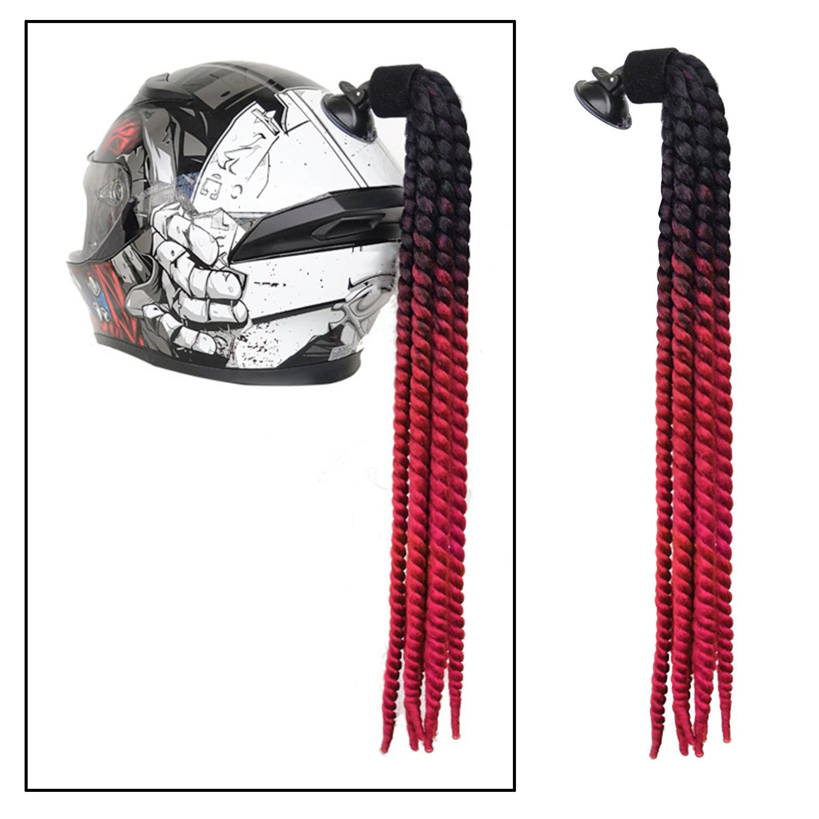 2x Helmet Hair Helmet Pigtail Gradient Ramp for Motorcycle
