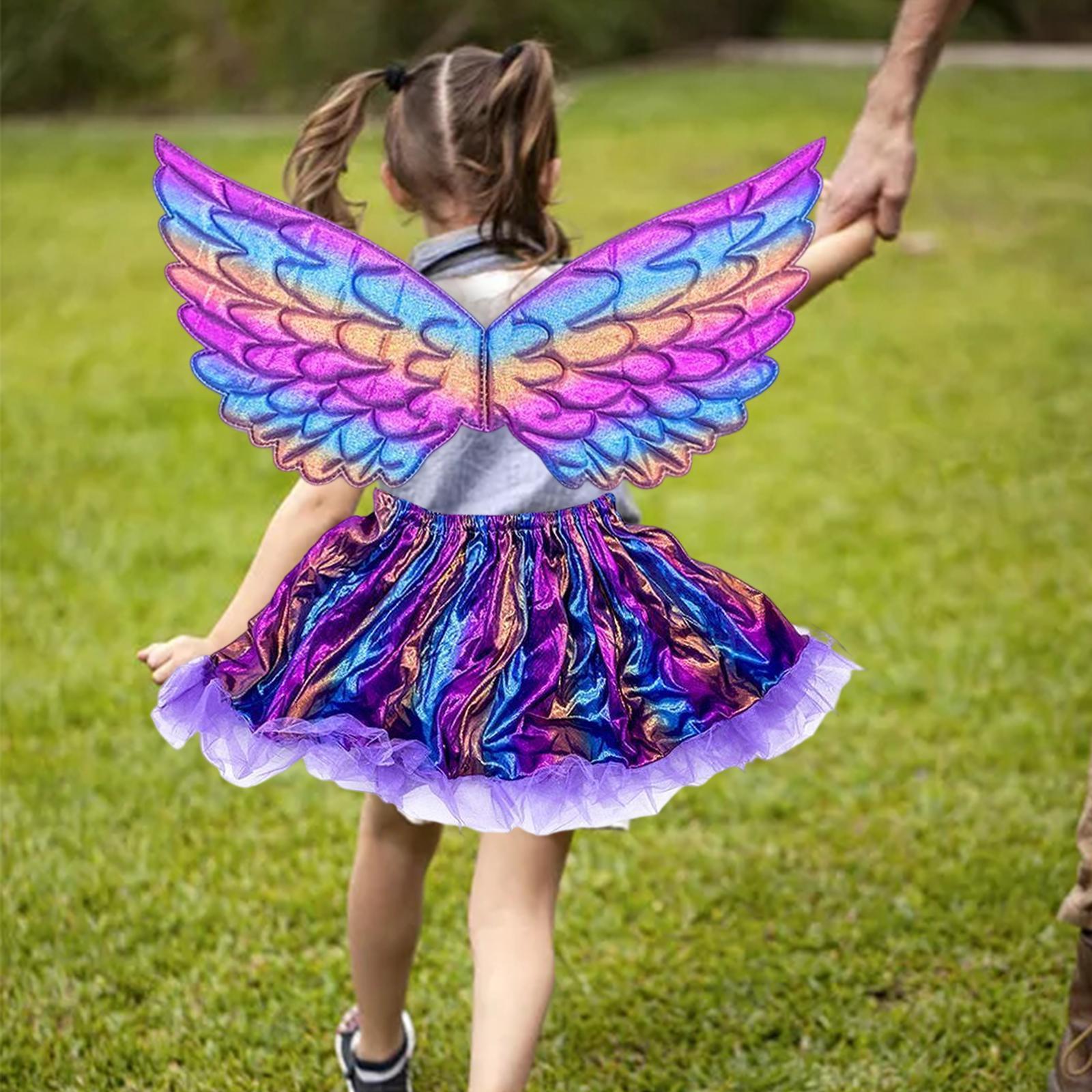 Girls Butterfly Wing Costume Dress up Fairy Tutus Apparel for Halloween Party