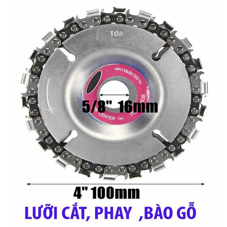 ĐĨA LƯỠI CƯA XÍCH CẮT , PHAY ,PHÁ GỖ ĐA NĂNG GẮN MÁY MÀI 100MM