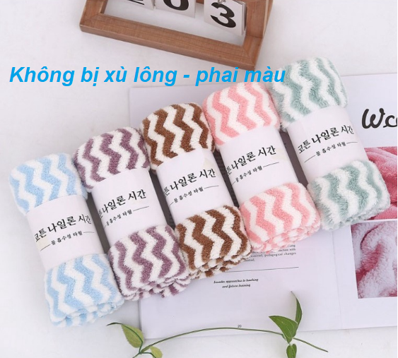 Combo Khăn mặt lông mịn xuất Hàn sọc kẻ siêu mềm mại 30x50cm