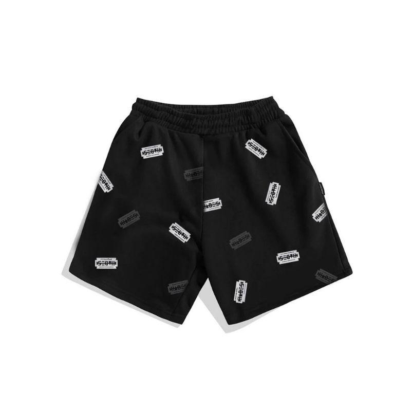 Quần Short quần đùi vải thun cotton HADES lưỡi lam màu đen cực cá tính cho cả nam nữ || Hany shop