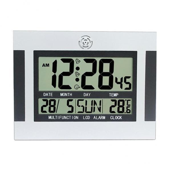 3X Large LCD Wall Clock Digital Clock with Date Temperature for Living Room