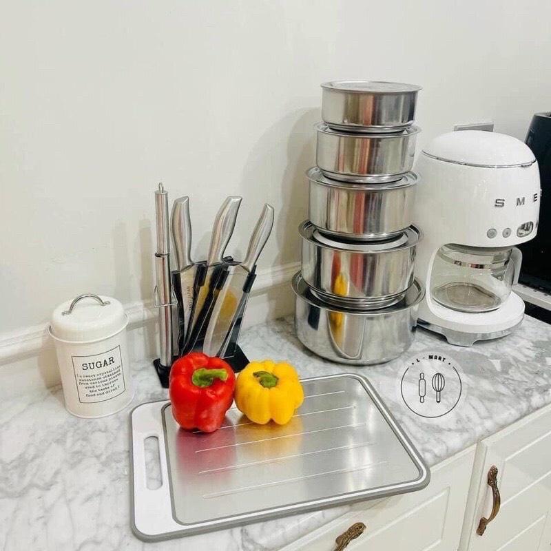 Bộ 5 KHUÔN INOX CÓ NẮP nhiều kích thước