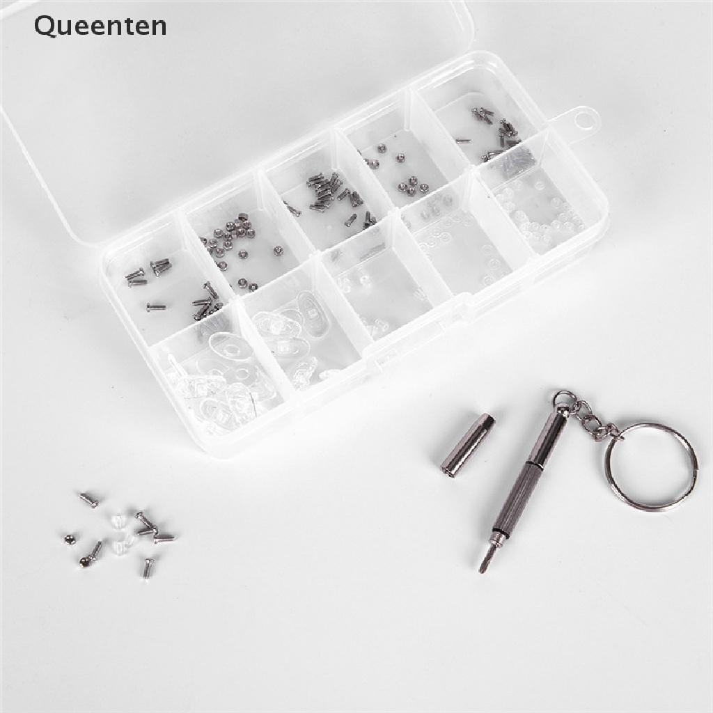 Queenten Screw Nut Nose Pad Optical Repair Set Assortment Sunglass Tool Kit For glasses VN