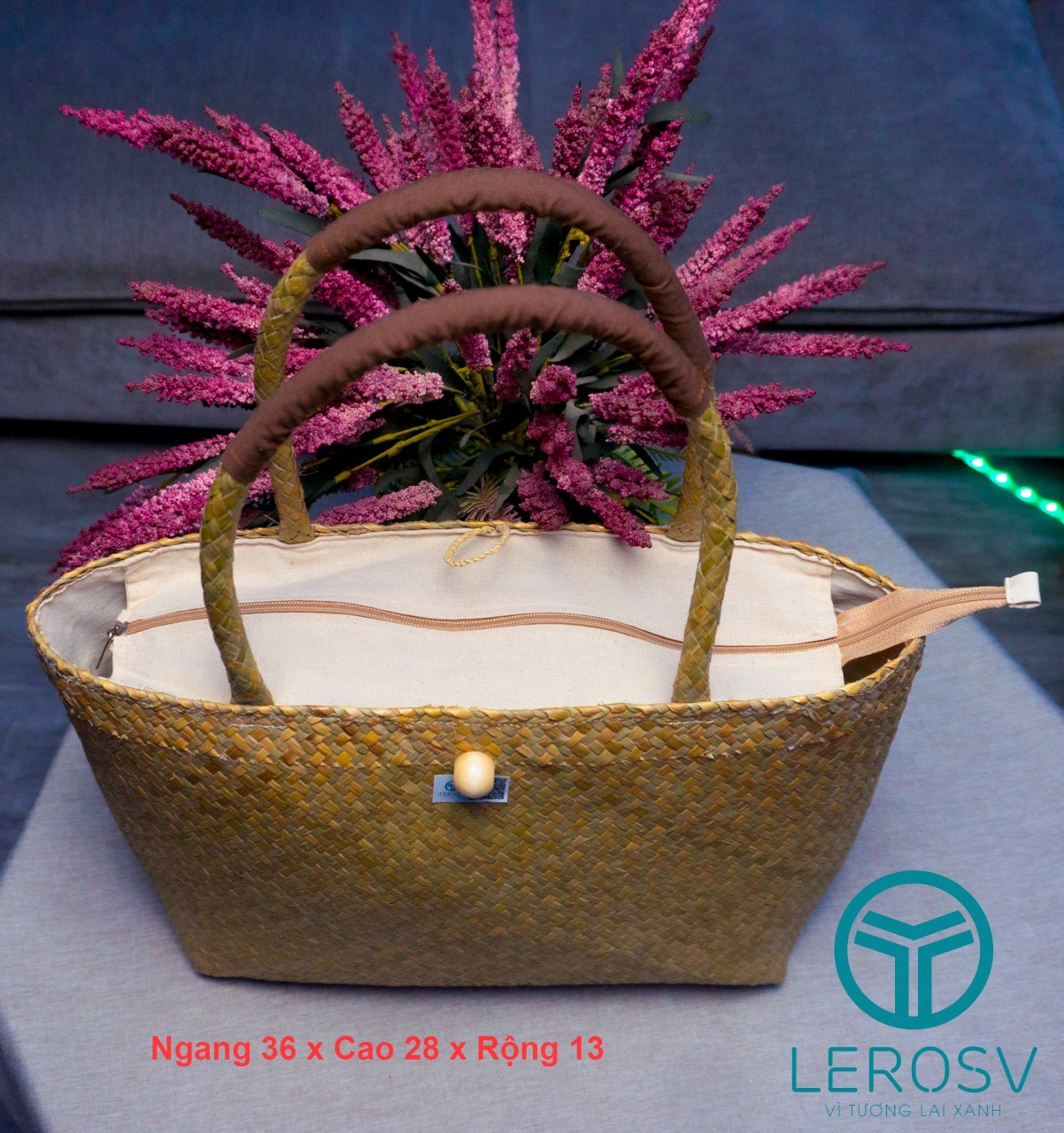 LEROSV ECO TÚI CỎ BÀNG THỜI TRANG