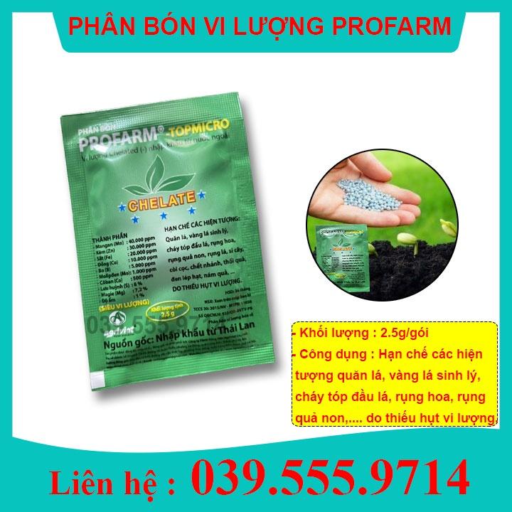 100gói phân bón lá Siêu Vi Lượng Chelate Profarm TopMicro - ngăn vàng lá quăn lá, rụng hoa quả non...
