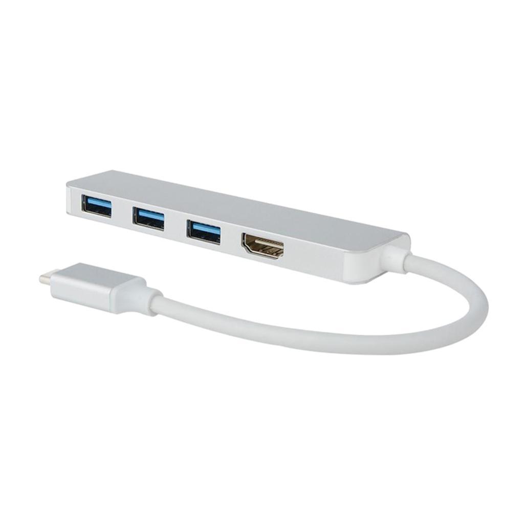 USB C Hub 4-in-1 Type C Hub, USB-C to 4k HDMI & 3 USB 3.0 Ports Adapter