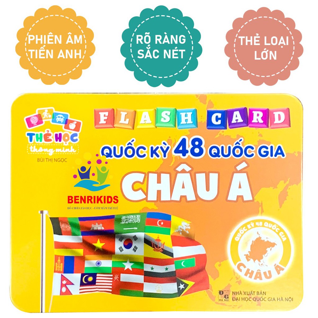 Flashcard Cờ Các Nước, Quốc Kỳ Các Quốc Gia Trên Thế Giới - Flashcard Song Ngữ Tiếng Anh, Tiếng Việt Cho Bé - Orgavil