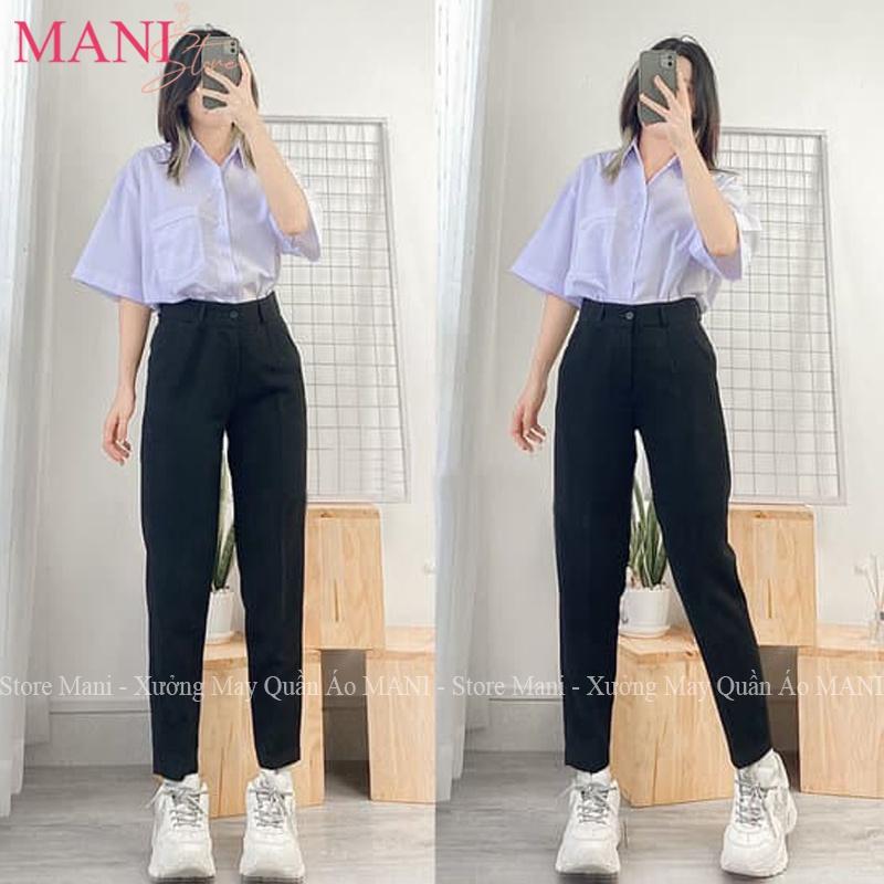 Áo sơ mi nữ form rộng tay ngắn lỡ kiểu dáng basic màu trắng dáng suông style đi học sinh viên có túi ngực