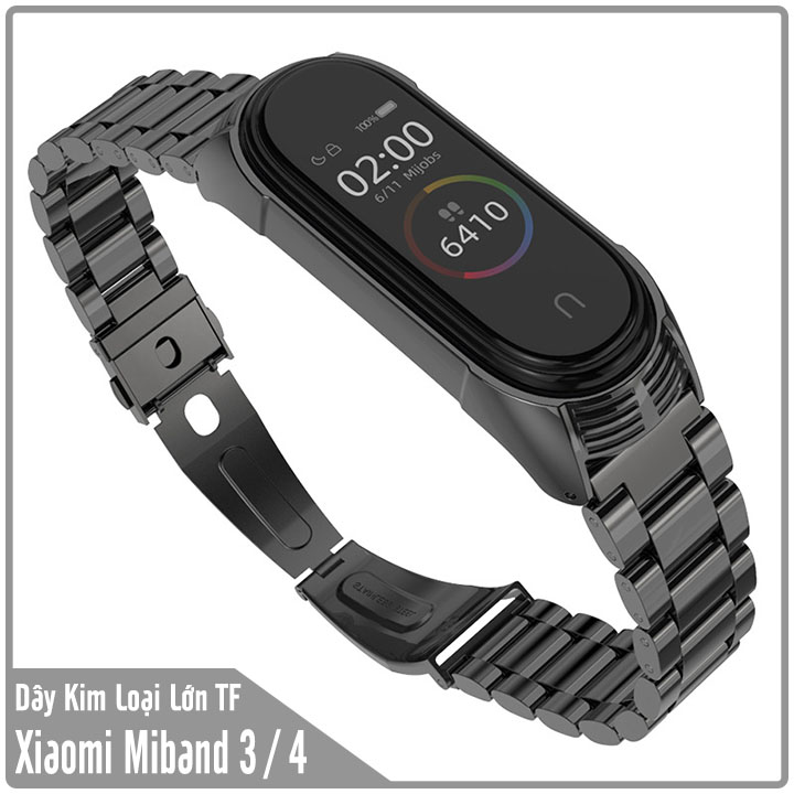 Vòng thay thế cho Xiaomi Miband 3 / 4 Mijobs kim loại bản lớn TF - Hàng nhập khẩu