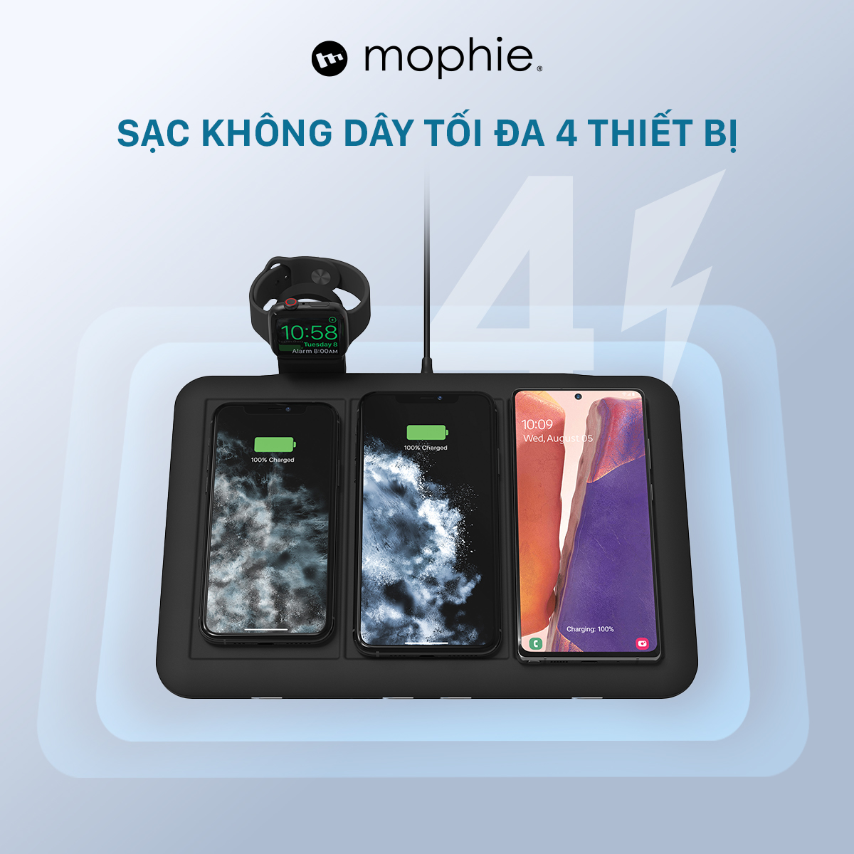 Đế sạc không dây Mophie 4in1 - Hàng chính hãng