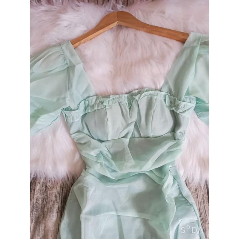 Đầm body tay phồng 3 màu