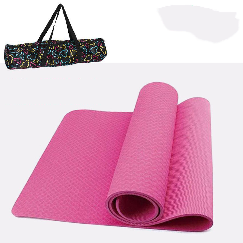 Thảm Tập Yoga TPE 1 Lớp Đúc 6mm + Tặng Kèm Túi Đựng TM1