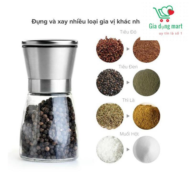 Lọ xay tiêu cầm tay thủy tinh loại đẹp