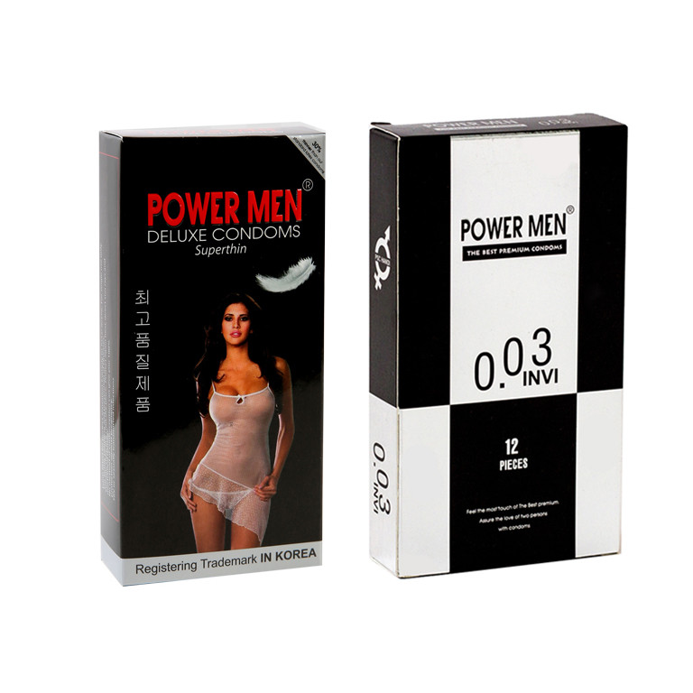 Combo 2 hộp bao cao su cao cấp siêu mỏng Power Men 0.03 Invi và Power Men Superthin - Tặng kèm gel Nhật - Hàng Chẩn Hãng 100%- Che Tên Sản Phẩm