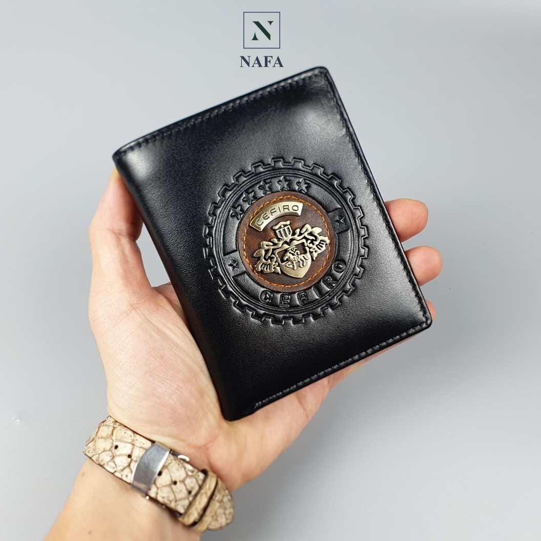 Ví da nam Cefiro dáng đứng NAFA WS224 chất liệu da bò cao cấp thời trang - Màu đen sang trọng