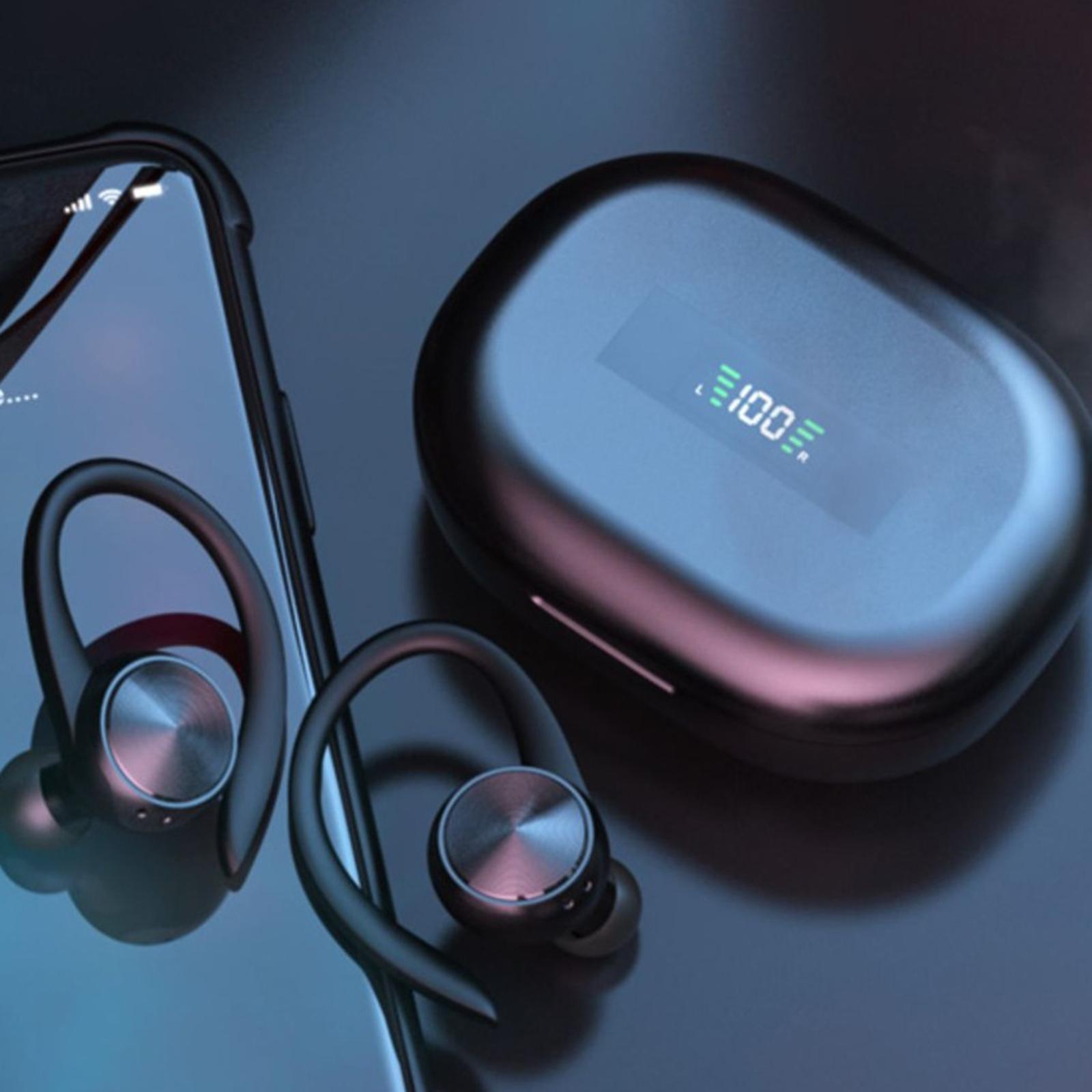 2 Pcs Ear-Hook Bluetooth 5.0 Earpiece for Driving LED Battery Display