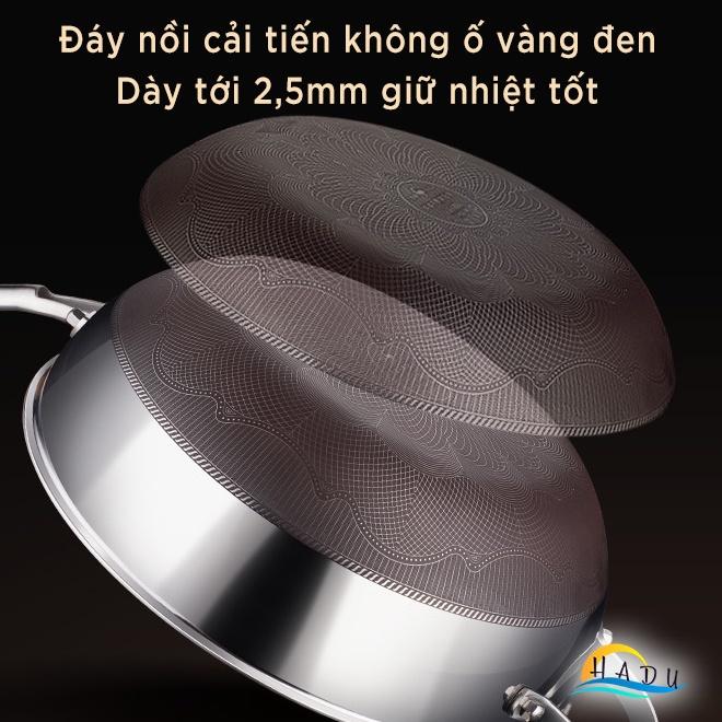 Chảo Chống Dính Bếp Từ Sâu Lòng Có Nắp Đậy Size 30cm 32cm Inox 316 Cao Cấp Đạt Chất Lượng Đức SSGP